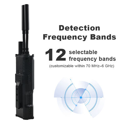 acheter Détecteur de drone portable avec spectre complet de 70 MHz à 6 GHz, portée de détection de 1,5 à 2 km et 12 bandes prédéfinies pour drones industriels et FPV fabrication en ligne