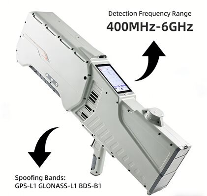 acheter Système intégré de détection, radiogoniométrie et brouillage de drones 400MHz-6GHz Suivi d'UAV sur 3km Précision ≤10° Navigation GPS Spoofing Équipement portable anti-drones IP65 fabrication en ligne