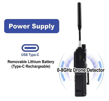 acheter Détecteur de signaux 0-8GHz de drone professionnel pour OFDM HD FPV et FM Transmission analogique avec alarme sonore de vibration et enregistrement de données intégré pour la sécurité de l'aéroport fabrication en ligne