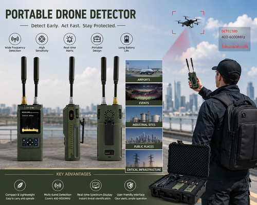 acheter Détecteur de drone portatif ultra large bande de 100 MHz-8 GHz avec capture vidéo en temps réel et recherche de direction précise fabrication en ligne