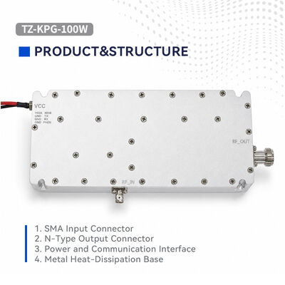 Acheter Module de transmission RF à l'état solide haute performance 100W Puissance de sortie 300-2700MHz large bande en temps réel VSWR Surveillance de la température et des garanties ALC pour le déploiement fixe et mobile fabrication en ligne